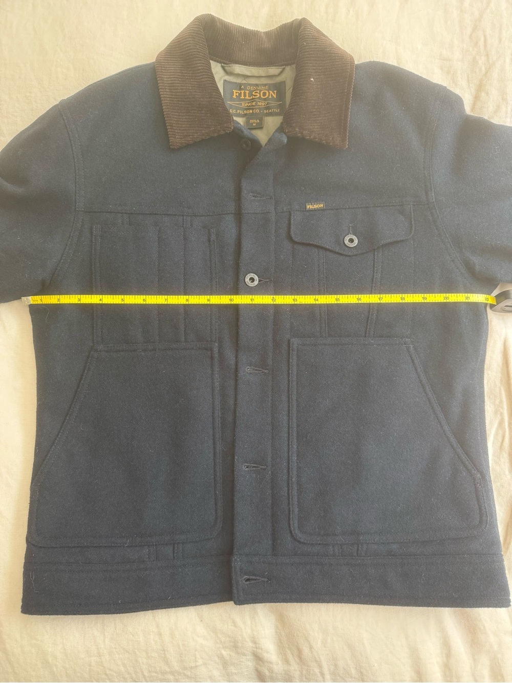 Filson Navy Wool Jacket with Brown Corduroy Collar - Like new worn a few times - Picture 7 of 7